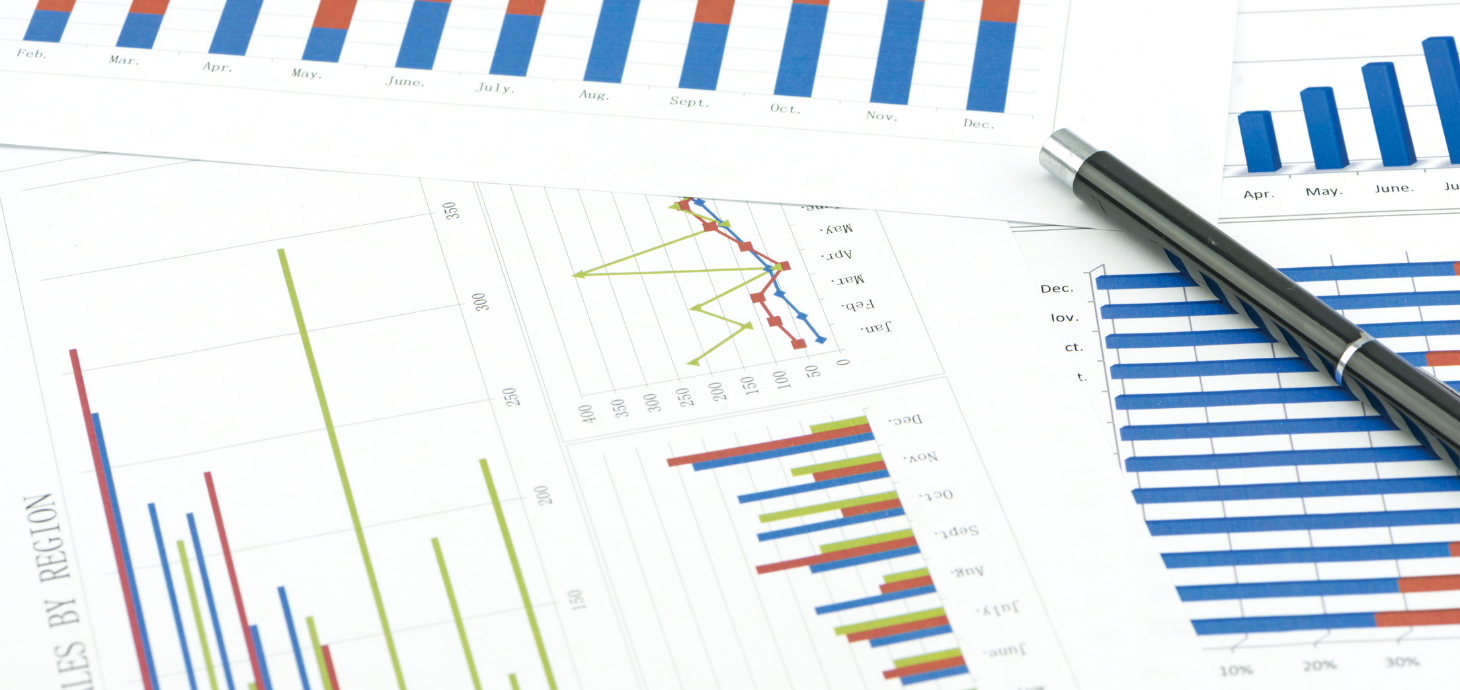 Sales charts and graphs.