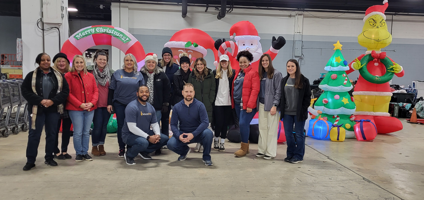 Southern First bankers volunteering with the Salvation Army of Greenville.