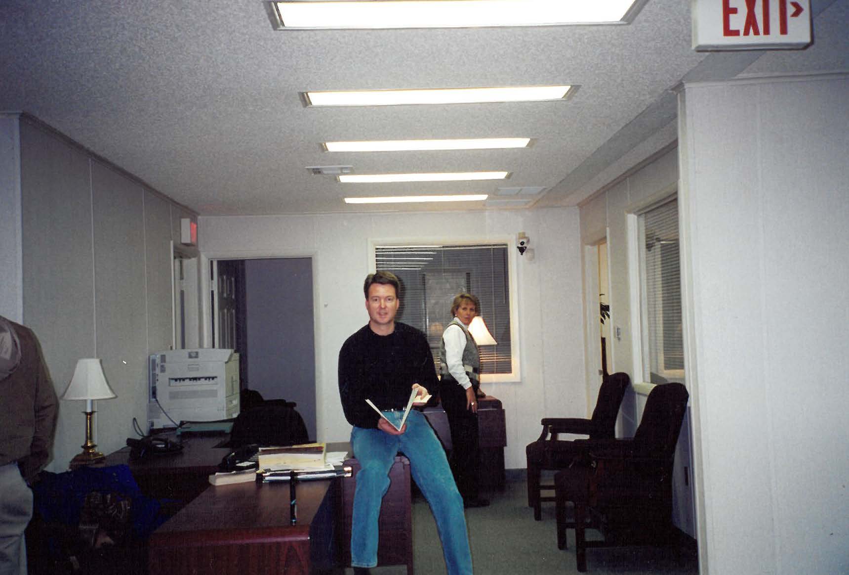 CEO, Art Seaver, at the first Greenville First office, a trailer.